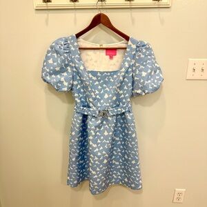 Lilly Pulitzer Kasslyn Belted Heart Jacquard Fit & Flare Dress Size 4